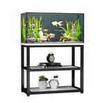 Akvaryum standı, akvaryum standı, metal çerçeve, depo raflı, sağlam, 3 katlı depolama rafı, ev ve ofis kullanımı için uygundur (Siyah-A, 40 x 35 x 70 cm)