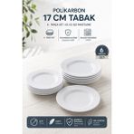 Akyüz Plastik 6’lı 17 cm Polikarbon Tatlı Tabağı Kırılmaz Servis ve Sunum Tabağı