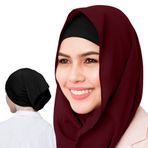 AL Barakeh 3 Adet Teset/Alt Başörtüsü Şapka Türban Şapkalar Kadınlar için. Pamuk Underscarf Tesettür, Siyah, S