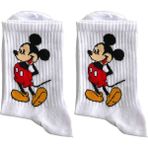 Al Bi 90lık Mickey Mouse Karakter Desenli Kolej Çorap - 1BW-Beyaz - 37 - 44