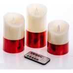 Al-Kar Ticaret 3lü Kumandalı Kırmızı Ledli Mum Set 20 - 0,5 W - Altın