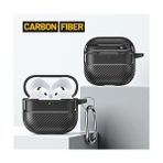 Al-Kar Ticaret Airpods 4. Nesil Uyumlu Karbon Fiber Hybrid Polymer Technology Premium Kulaklık Kılıfı (Siyah) - Option-1 - Altın