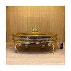 Al-Kar Ticaret Anne Altın Kaplama Isıtıcılı Oval Yemek Servis 41 x 26.5 cm - Option-1 - 51R-Turuncu
