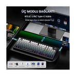 Al-Kar Ticaret Aula F99 Pro 3 Modlu Rgb Hot Swap Mekanik Nimbus V3 Switch Kablosuz Makrolu Klavye Gradyan Gri - 001-Renkli
