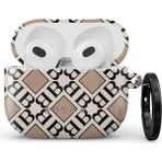 Al-Kar Ticaret Burga Airpods 3 ile Uyumlu Kılıf, Monogram - Option-1 - Altın