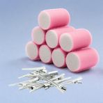 Al-Kar Ticaret Croc 1207 Pembe Cırtlı Sünger Bigudi 8li Çap 4cm + 12LI Alüminyum Saç Pensi - 1 GB - Acı Kahverengi - Option-1