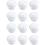 Al-Kar Ticaret Dolap Kulpu, 12 Adet Çekmece Kulpu, Komodin Kulpları, Yuvarlak Ahşap Dolap Kulpları, Çekmece Kolları Için 4×22MM Vidalı, Beyaz Renkli Dekoratif Mobilya Aksesuarı - Option-1