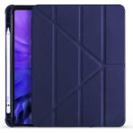 Al-Kar Ticaret - Galaxy Tab S6 Lite P610 ile Uyumlu Standlı Kalem Bölmeli Tri Folding Tablet Kılıfı Lacivert 2 - Option-1 - Altın