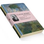 Al-Kar Ticaret Impressionism Series - A6, Claude 4'lü Defter Seti I, Çizgisiz, Toplam 192 Sayfa, Her Biri 48 Sayfa, Tel Dikiş, Esnek Kapak, Oval Kenar, Tuval Doku, 60 Gram, Sarı Krem Renk - Option-1