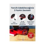 Al-Kar Ticaret Kablosuz Kulaklık Bluetooth Mikrofonlu Kulaküstü Kulaklık LED Işıklı Katlanabilir Kırmızı - -- - Option-1