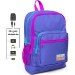 Al-Kar Ticaret Kids Mavi USB Şarjlı Kulaklık Çıkışlı Okul Sırt Çantası 23803 - Option-1 - --