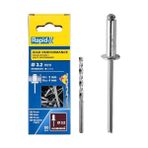 Al-Kar Ticaret Kör Perçin Alüminyum, 50 Adet Matkap Ucu Dahil, 3,2 x 8 Mm, 5000383 - 1 Adet - 000-Siyah