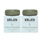 Al-Kar Ticaret Krijen Canlandırıcı Etkili Spirulina & Hamamelis Yüz ve Vücut Temizleme Barı 95 gr (2 Paketi) - 1 Adet - 000-Siyah
