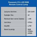 Al-Kar Ticaret LED Akıllı Bluetooth Wi-Fi Rgb E14 Lamba 4,9W - 0,5 W - Altın