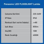Al-Kar Ticaret LED Floodlıght 10W 850LM 4000K, Kelvin-Günışığı - 0,5 W - Altın