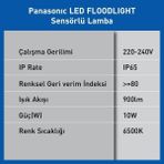 Al-Kar Ticaret LED Projektör Sensorlü, Beyaz Işık 10W 900LM 6500K - 0,5 W - Altın
