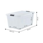 Al-Kar Ticaret Ohyama, Saklama Kutuları, Saklama Kutusu, Çoklu Fonction, 6'lı Set Plastik Kutular, 45 L, Kapak, Ergonomik Sap, Ofis, Ev - Ddntb-45 - Şeffaf - Option-1