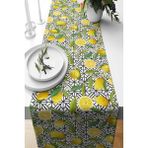 Al-Kar Ticaret Pelangi Limon Desenli Leke Tutmaz Kumaş Salon Mutfak Masa Değişik Ranır Modelleri Sarı 40 x 140 - 0,5 x 9 cm - 001-Renkli