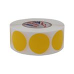 Al-Kar Ticaret Pp Opak Daire Işaretleme Etiketi Rulo Etiket, 30MM x 30MM Çap 1000 Adet, Yuvarlak Renkli Zemin Baskılı Kontrol Etiketi, Endüstriyel ve Masaüstü Barkod Yazıcılar ile Uyumludur. (Sarı)