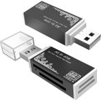 Al-Kar Ticaret Sd Kart Okuyucu, 4 Kart Yuvalı 2 Paket Sd Kart Okuyucu, Geniş Uyumlu Yüksek Hızlı Sd - USB Adaptörü, Pc Dizüstü Bilgisayar Için Bellek Kartı Okuyucus, USB Cihazı - Option-1