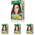 Al-Kar Ticaret Sea Color Amonyaksız, Vegan, Doğal, Besleyici Kalıcı Saç BOYASI%100 Beyaz Kapama (1 Paket 2 x 50 ml Boya & Oksidan) (Yoğun Küllü Açık Kumral 8.11) (4 Paketi)