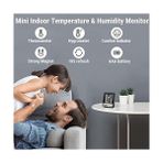 Al-Kar Ticaret TP49B Mini Dijital Iç Mekan Termometre ve Nem Ölçer, Gülen Yüz Ikonlu Oda Sensörü, Mıknatıslı Isı Takip Cihazı (Siyah) - 001-Beyaz - Option-1