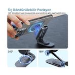 Al-Kar Ticaret Ultra Güçlü Mıknatıslı 360 Döner Alüminyum Araç Içi Telefon Tutucu Masaüstü Telefon Tutucu - Option-1 - 000-Siyah