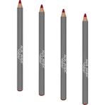 Al-Kar Ticaret Uzun Süre Kalıcı Dağılma Yapmayan Nemlendirici Dudak Kalemi - Lipliner Pencil 15 Red (4 Paketi) - Siyah