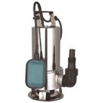 Al-Mak Momentum Krom Paslanmaz 1 HP-220V-Dalğıç Drenaj Kirli Su Pompası-Flatör+10MT Kablo