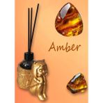 Al Ver Gülüm Amber Esanslı Oda Kokusu-Çubuklu Cam Şişe 50Ml -Kedi Kız Figürlü Biblo Tasarım