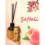 Al Ver Gülüm Şeftali Esanslı Oda Kokusu-Çubuklu Cam Şişe 50Ml -Kedi Kız Figürlü Biblo Tasarım