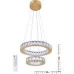 Ala Aydınlatma Plaket Kristal Taşlı Gold Paslanmaz Ledli Kumandalı Avize AL-581-2 Gold - Ahşap