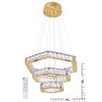 Ala Aydinlatma Plaket Kristal Tasli Gold Paslanmaz Ledli Kumandali Avize Al-581-3 Gold0