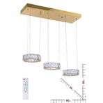Ala Aydinlatma Plaket Kristal Tasli Gold Paslanmaz Ledli Kumandali Avize Al-581-3S Gold0