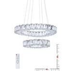 Ala Aydinlatma Plaket Kristal Tasli Gold Paslanmaz Ledli Kumandali Avize Al-6167-2 Krom0