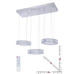 Ala Aydinlatma Plaket Kristal Tasli Gold Paslanmaz Ledli Kumandali Avize Al-6167-3S Krom0