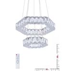 Ala Aydinlatma Plaket Kristal Tasli Krom Paslanmaz Ledli Kumandali Avize Al-581-2 Krom0