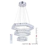 Ala Aydinlatma Plaket Kristal Tasli Krom Paslanmaz Ledli Kumandali Avize Al-581-3 Krom0