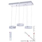 Ala Aydinlatma Plaket Kristal Tasli Krom Paslanmaz Ledli Kumandali Avize Al-581-3S Krom0
