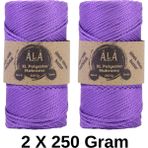 Ala Depo 2 Adet Xl Polyester Makrome No:6 (Kalın) Çanta Ipi 2X250 Gram (Toplam 500 Gram) - Mor