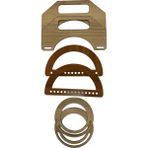 Ala Depo Ahşap Çanta Sapı Mdf Kulp (3 Çift) - Standart - Renkli