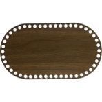 Ala Depo Ahşap Sepet Tepsi Tabanı 22 x 12 cm Oval Ceviz Çift Yüz 3 mm Mdf