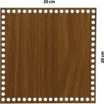 Ala Depo Ahşap Sepet Tepsi Tabanı Kare 20x20 cm Ceviz Renkli 3mm MDF Malzeme - Standart