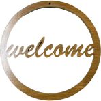 Ala Depo Ahşap Welcome Makrome Kasnak Kapı Süsü Açık Meşe 30 cm - Renkli