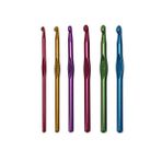 Ala Depo Metal Saplı Tığ Seti Penye Örgü Tığ Seti 5-6-7-8-9-10 mm 6 Lı (15 Cm) - 2
