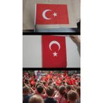 Ala Dizayn Sopalı Türk Bayrağı Alpaka 1. Sınıf Kumaş 30X45 cm 140 G/m² 5 Adet - Tören Kullanıma Uygun