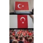 Ala Dizayn Sopalı Türk Bayrağı Alpaka 1. Sınıf Kumaş 50X75 cm 140 G/m² 20 Adet - Tören Kullanıma Uygun