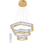 Ala Lighting Ala Aydınlatma Plaket Kristal Taş Işlemeli Gold Paslanmaz Ledli+Kumandalı