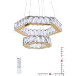 ALA LİGHTİNG ALA AYDINLATMA Plaket Kristal Taşlı GOLD Paslanmaz Ledli Kumandalı Avize AL-581-2 GOLD