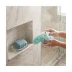 Ala Store 4 Parça Şeffaf Makyaj ve Banyo Çantası Seti - Mavi Banyo Lifi, Sırt Kesesi ve Mikrofiber El Havlusu - Su Geçirmez Seyahat Tipi Kozmetik Organizeri - Option-1 - 001-Renkli